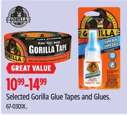 Canadian Tire Selected Gorilla Glue Tapes and Glues offer
