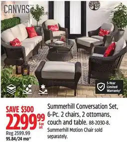 Canadian Tire Summerhill Conversation Set, 6-Pc. 2 chairs, 2 ottomans, couch and table offer