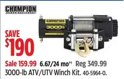 Canadian Tire CHAMPION 3000-lb ATV/UTV Winch Kit offer
