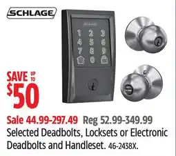 Canadian Tire Selected Deadbolts, Locksets or Electronic Deadbolts and Handleset offer