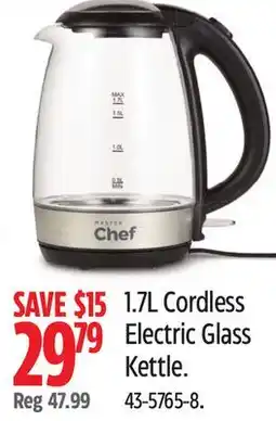 Canadian Tire 1.7L Cordless Electric Glass Kettle offer