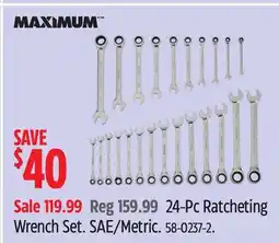 Canadian Tire 24-Pc Ratcheting Wrench Set. SAE/Metric offer