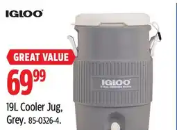 Canadian Tire 19L Cooler Jug, Grey offer