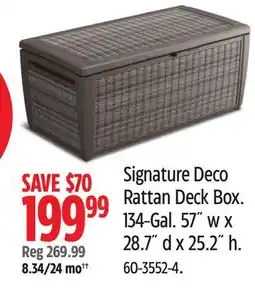 Canadian Tire Signature Deco Rattan Deck Box offer