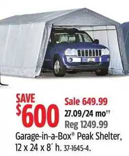 Canadian Tire Garage-in-a-Box Peak Shelter offer