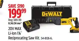 Canadian Tire DEWALT 20V MAX Li-Ion 1 1⁄8 Reciprocating Saw Kit offer
