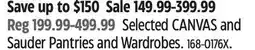 Canadian Tire Selected CANVAS and Sauder Pantries and Wardrobes offer