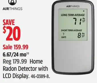 Canadian Tire Home Radon Detector with LCD Display offer