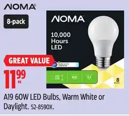 Canadian Tire A19 60W LED Bulbs offer