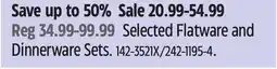 Canadian Tire Selected Flatware and Dinnerware Sets offer