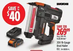 Canadian Tire WORK 20V 18-Gauge Brad Nailer Kit offer