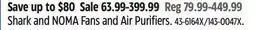 Canadian Tire Shark and NOMA Fans and Air Purifiers offer