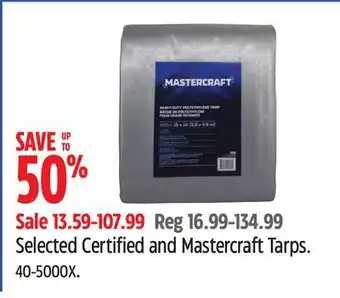 Canadian Tire Selected Certified and Mastercraft Tarps offer