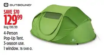 Canadian Tire OUTBOUND 4-Person Pop-Up Tent offer