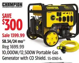Canadian Tire CHAMPION 10,000W/12,500W Portable Gas Generator with CO Shield offer
