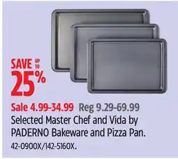 Canadian Tire Selected Master Chef and Vida by PADERNO Bakeware and Pizza Pan offer