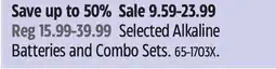 Canadian Tire Selected Alkaline Batteries and Combo Sets offer