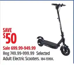 Canadian Tire Selected Adult Electric Scooters offer