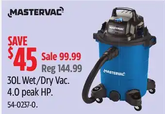 Canadian Tire MASTERVAC 30L Wet/Dry Vac offer