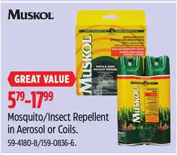 Canadian Tire Mosquito/Insect Repellent in Aerosol or Coils offer