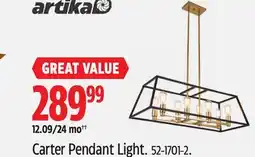 Canadian Tire Artika Carter Pendant Light offer
