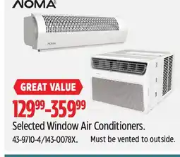 Canadian Tire Selected Window Air Conditioners offer