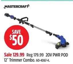 Canadian Tire MASTERCRAFT 20V PWR POD 12 Trimmer Combo offer