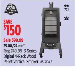 Canadian Tire PIT BOSS 3-Series Digital 4-Rack Wood Pellet Vertical Smoker offer