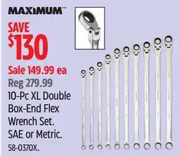 Canadian Tire 10-Pc XL Double Box-End Flex Wrench Set offer