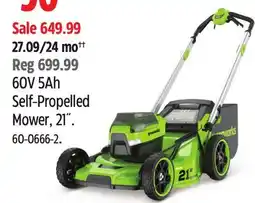 Canadian Tire 60V 5Ah Self-Propelled Mower offer