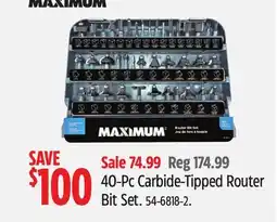 Canadian Tire MAXIMUM 40-Pc Carbide-Tipped Router Bit Set offer
