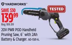 Canadian Tire YARDWORKS 20V PWR POD Handheld Pruning Saw, 6 offer