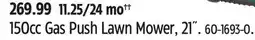 Canadian Tire 150cc Gas Push Lawn Mower, 21 offer
