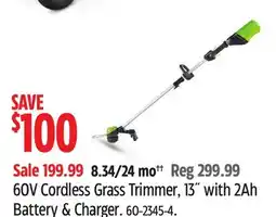 Canadian Tire 60V Cordless Grass Trimmer offer