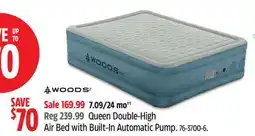 Canadian Tire WOODS Queen Double-High Air Bed with Built-In Automatic Pump offer