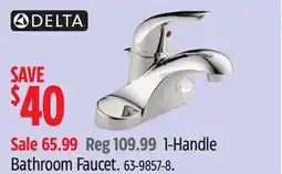 Canadian Tire DELTA 1-Handle Bathroom Faucet offer