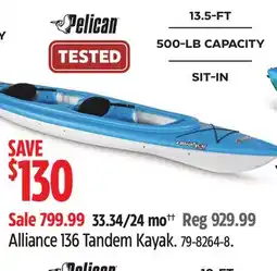 Canadian Tire Alliance 136 Tandem Kayak offer