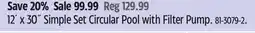 Canadian Tire 12' x 30' Simple Set Circular Pool with Filter Pump offer