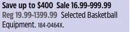Canadian Tire Selected Basketball Equipment offer