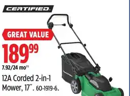 Canadian Tire CERTIFIED 12A Corded 2-in-1 Mower, 17 offer
