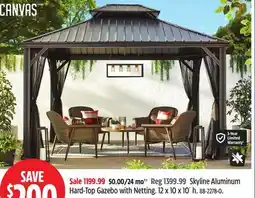 Canadian Tire CANVAS Skyline Aluminum Hard-Top Gazebo with Netting offer