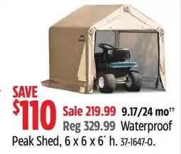 Canadian Tire Peak Shed, 6 x 6 x 6´ h offer