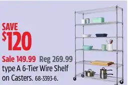 Canadian Tire type A 6-Tier Wire Shelf on Casters offer