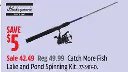 Canadian Tire Shakespeare Catch More Fish Lake and Pond Spinning Kit offer