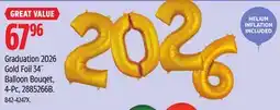 Canadian Tire Graduation 2026 Gold Foil 34 Balloon Bouquet offer
