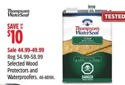 Canadian Tire Thompson's WaterSeal Selected Wood Protectors and Waterproofers offer