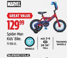 Canadian Tire Spider-Man Kids' Bike offer