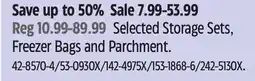 Canadian Tire Selected Storage Sets, Freezer Bags and Parchment offer
