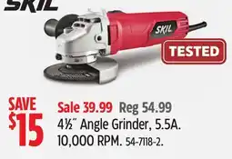Canadian Tire Skil 41⁄2˝ Angle Grinder, 5.5A. 10,000 RPM offer