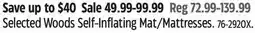 Canadian Tire Selected Woods Self-Inflating Mat/Mattresses offer